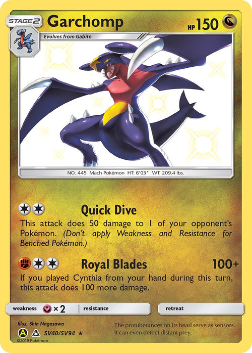 Garchomp - SV40/SV94 - Shiny Rare - Hidden Fates