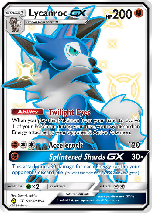 Lycanroc GX - SV67/SV94 - Shiny Rare - Hidden Fates