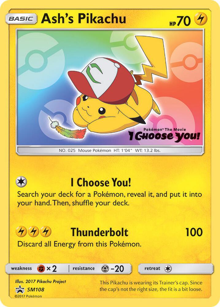 Ash's Pikachu SM108 Promo