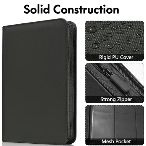 9-Pocket Zip-Up Trading Card Zipper Binder for 360 cards