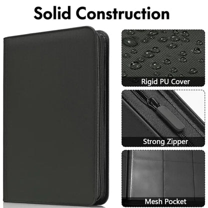 9-Pocket Zip-Up Trading Card Zipper Binder for 360 cards