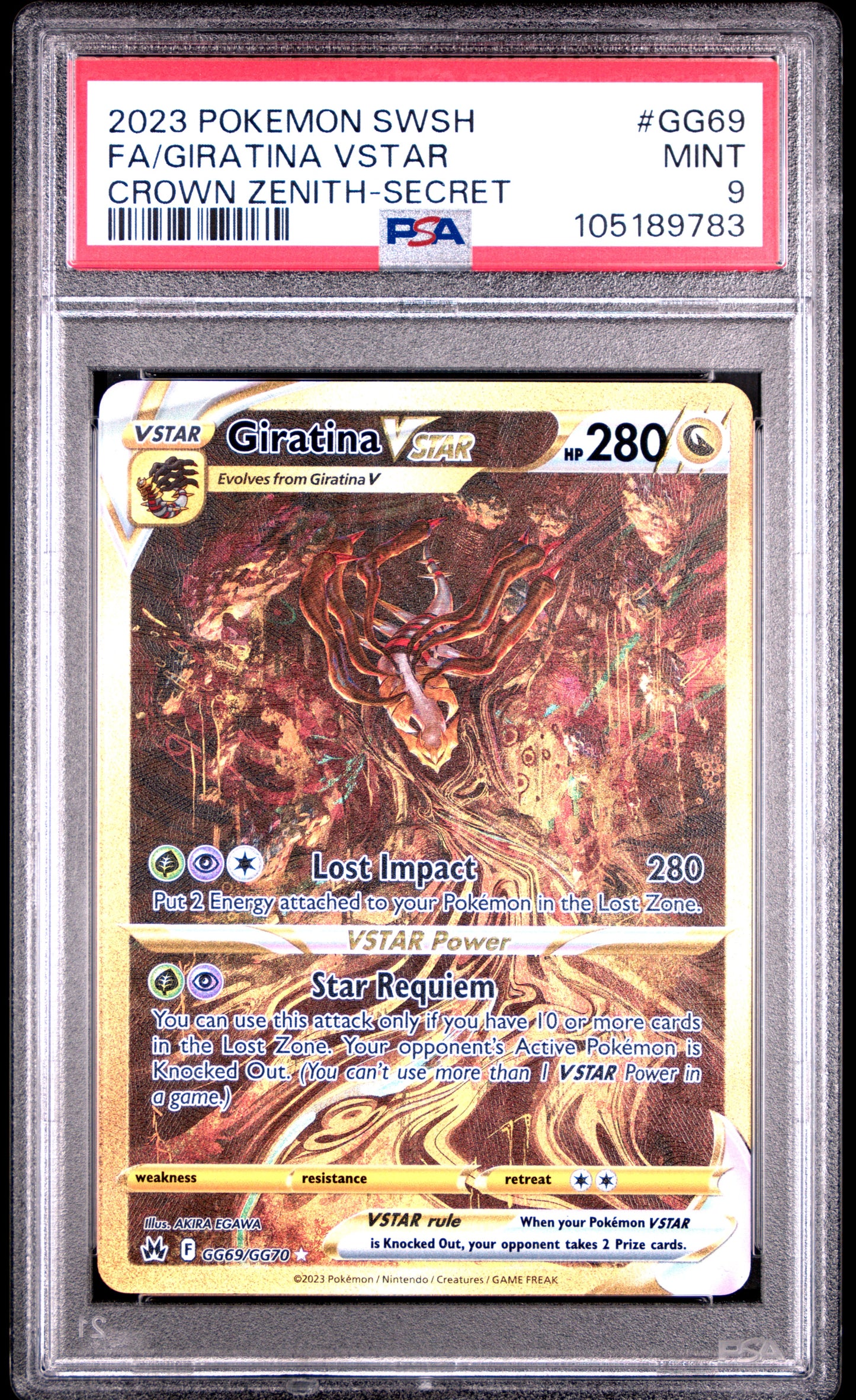 Giratina VSTAR GG69/GG70 PSA 9