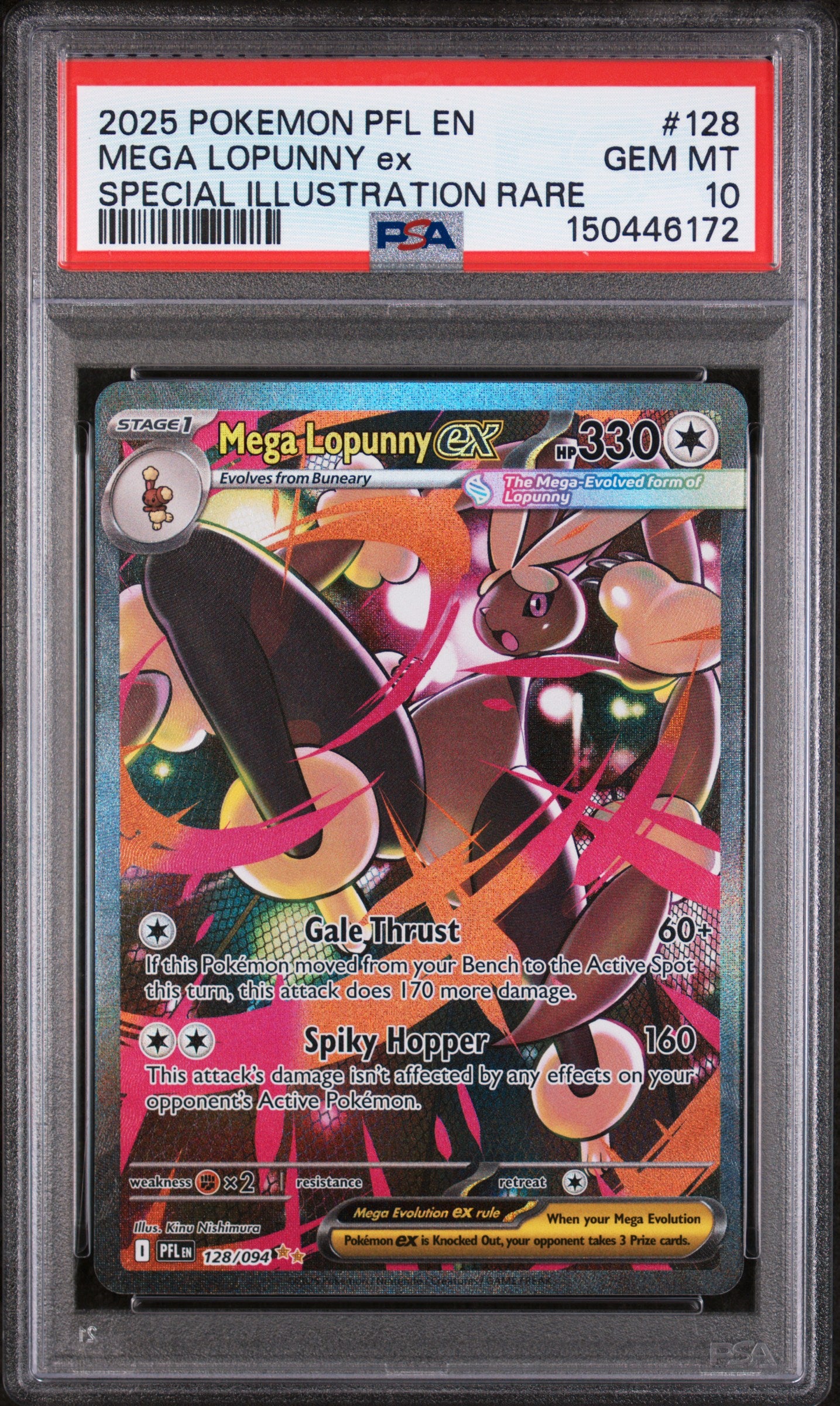Mega Lopunny ex - 128/094 - Special Illustration Rare - Phantasmal Flames - PSA 10
