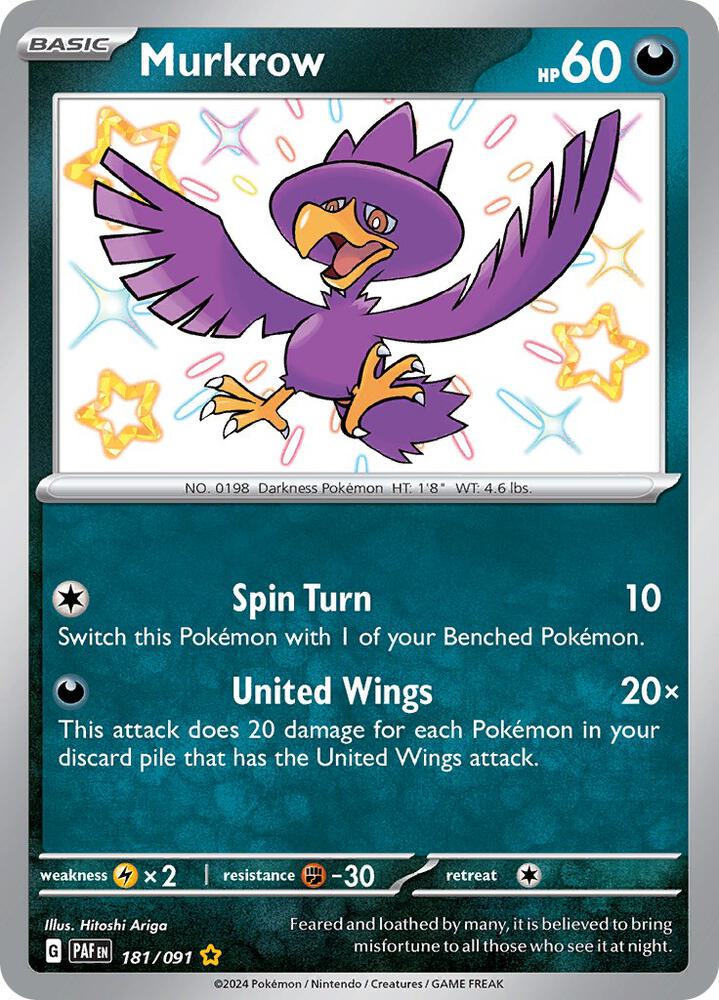 Murkrow 181/091 - Paldean Fates